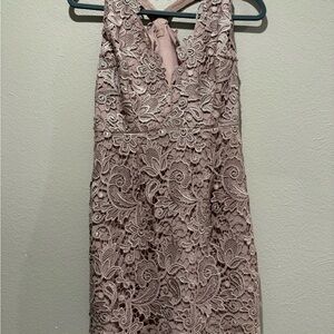 EUC Free People Backless Lace Dress - Blush. PTP 15”. Length 33”
